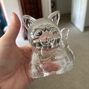 Partlite Clear Glass Cat candle holder